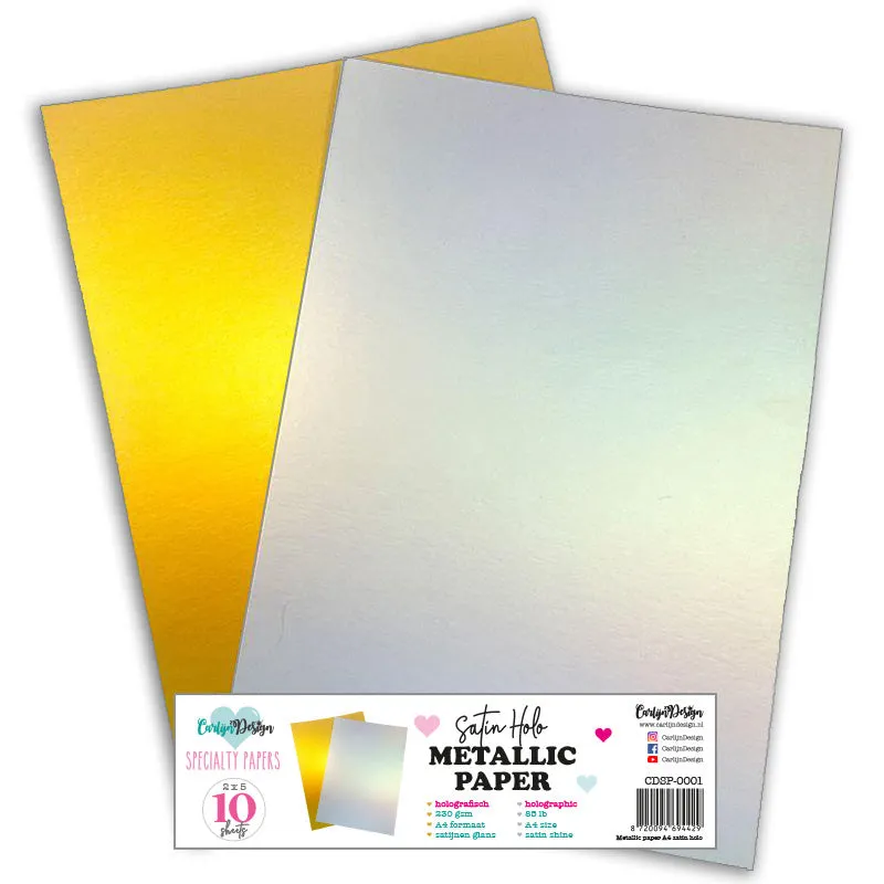 CarlijnDesign Satin Holo CDSP-0001 papir A4 10 ark