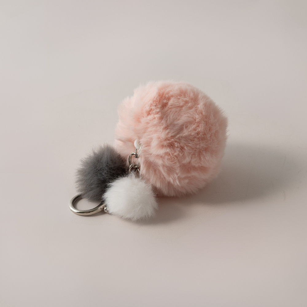 KaiserCraft Pom Pom TRI nøkkelring trefarget myk