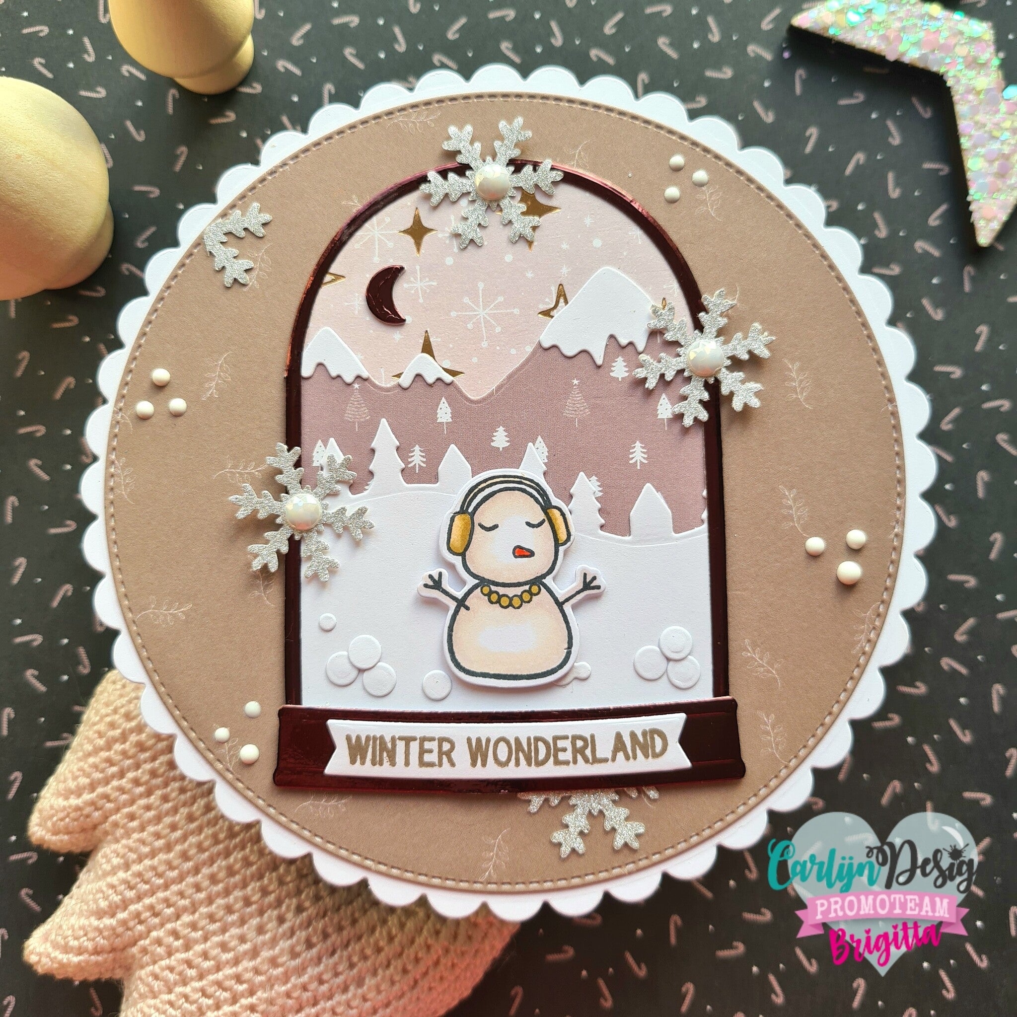 CarlijnDesign Snowglobe CDST-0109 stempler tekster A7 jul