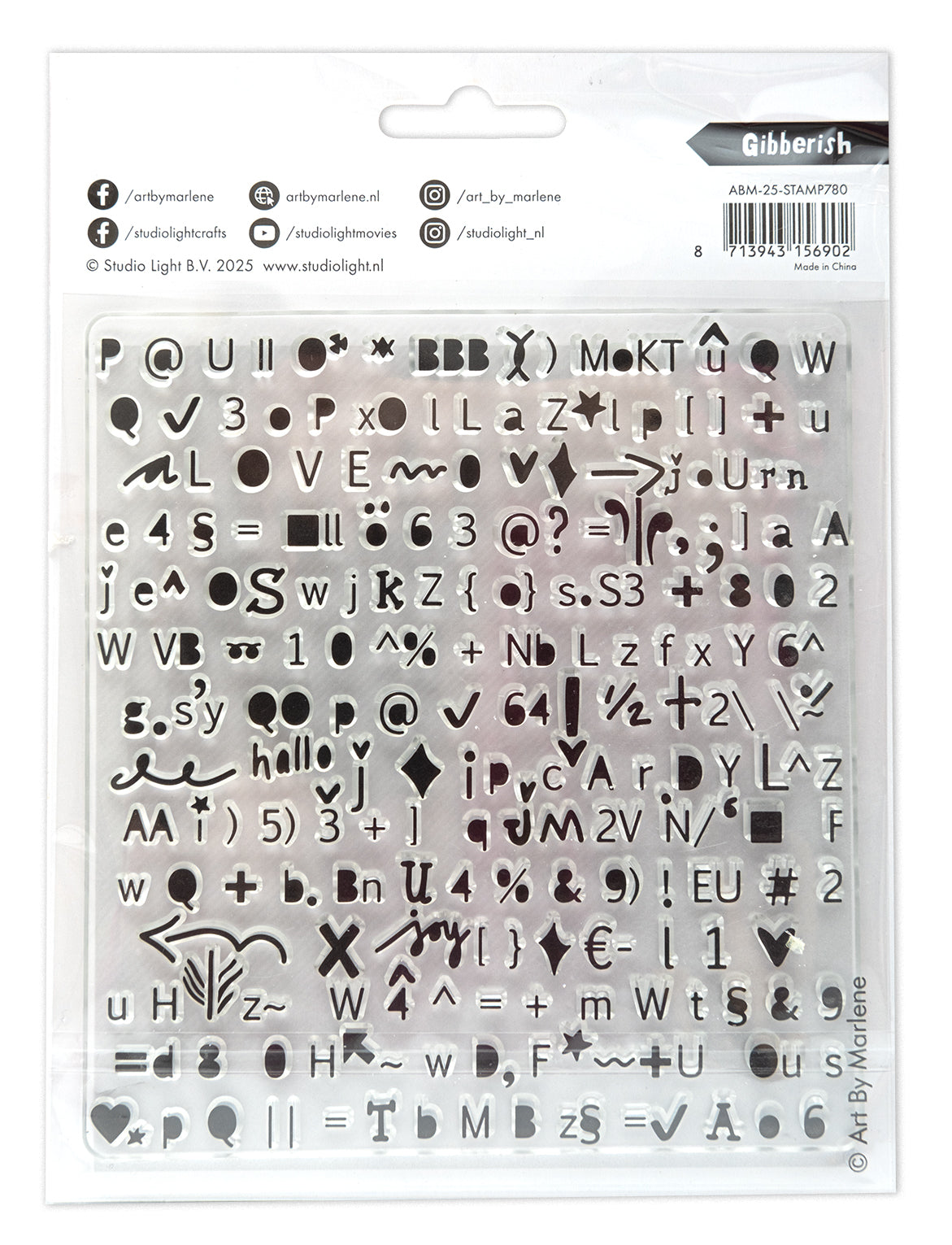 Art by Marlene Gibberish clear stempel 130x141 mm