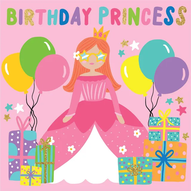 KaiserCraft Enchanted Birthday Princess bursdagskort 5x7" konvolutt