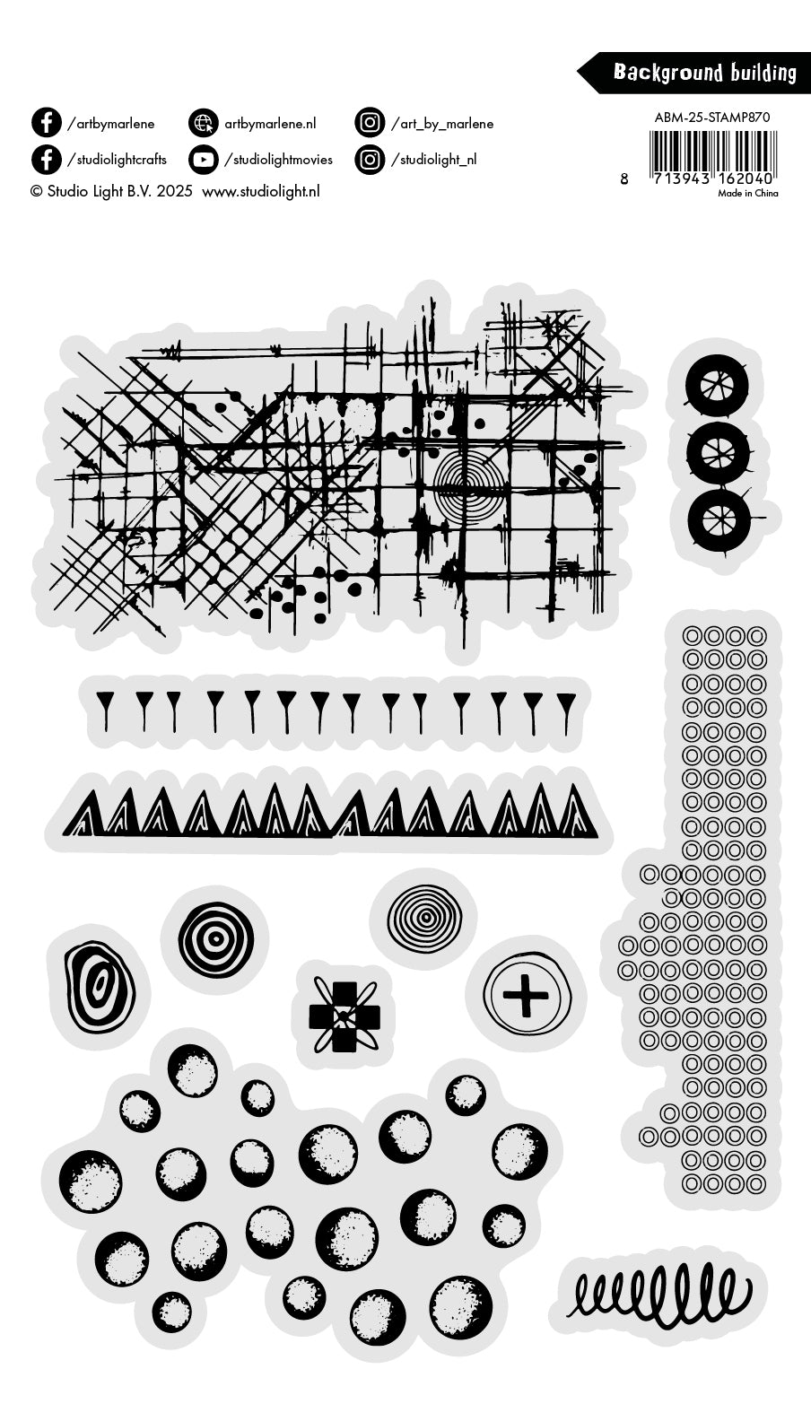 Studio Light Art by Marlene Background Builder clearstamp A5 bakgrunn