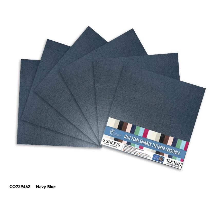 Couture Creations Navy Blue Pearl Shimmer kartong 12x12 6 ark