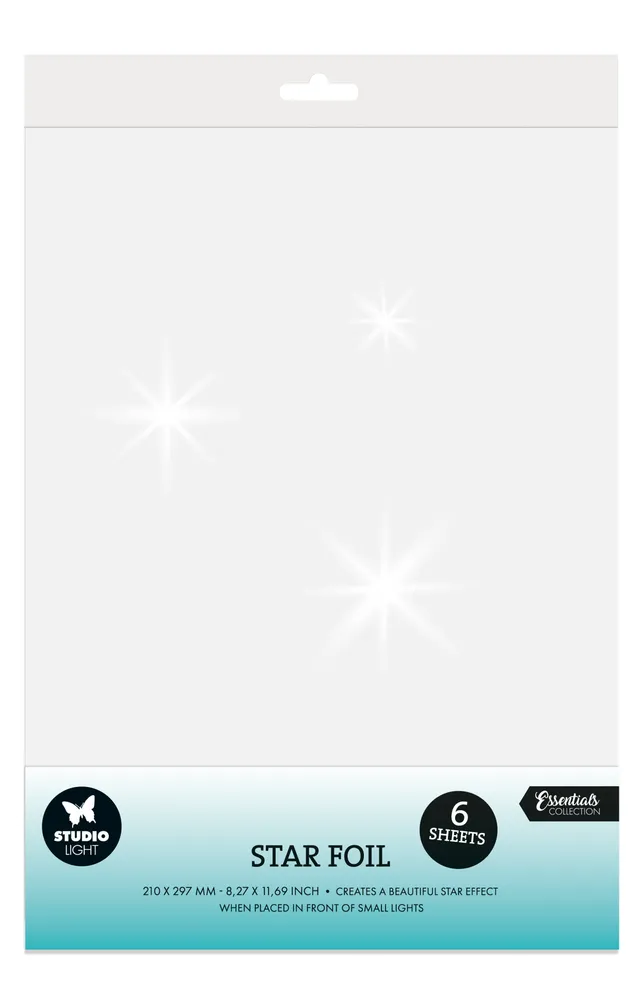 Studio Light Essentials Star Foil folie 6 ark stjernemønster
