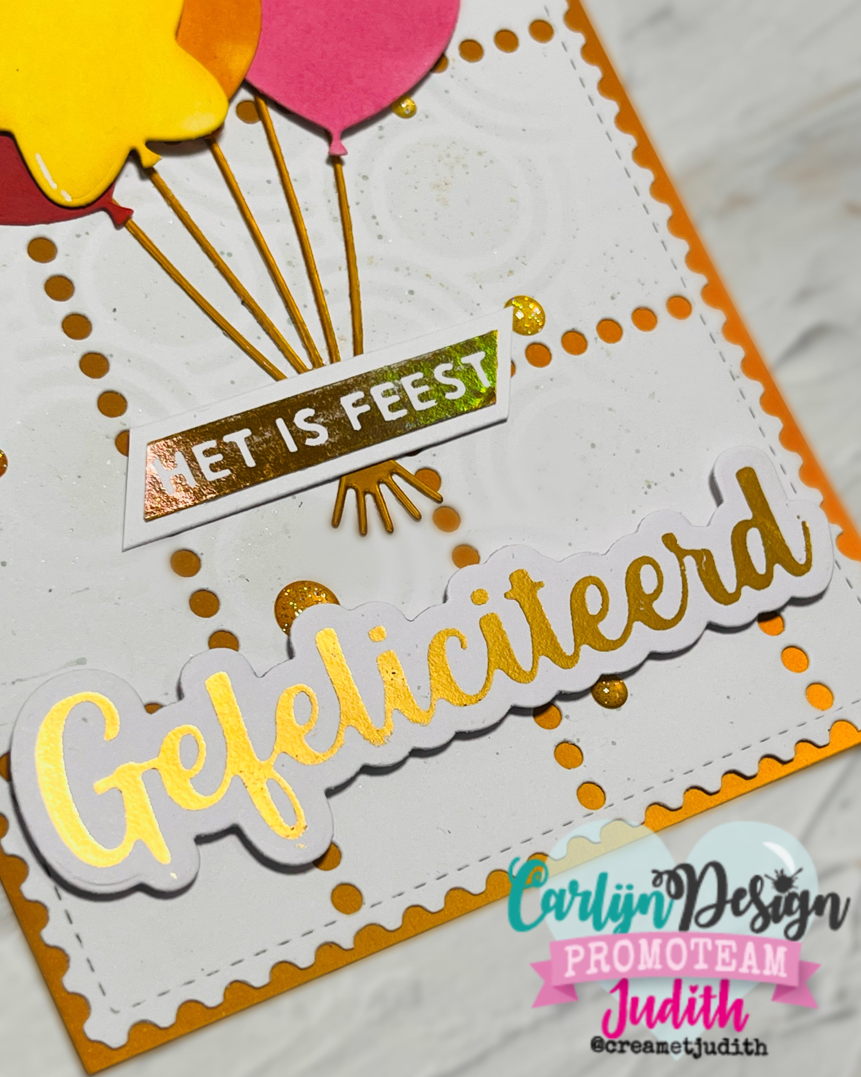 CarlijnDesign Gefeliciteerd CDHF-0083 hot foil-plate 8 cm