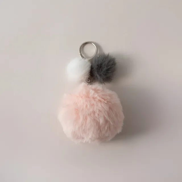 KaiserCraft Pom Pom TRI nøkkelring trefarget myk
