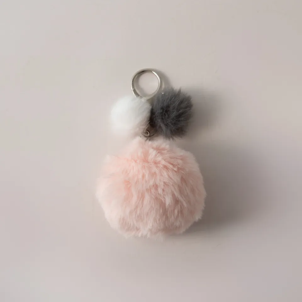 KaiserCraft Pom Pom TRI nøkkelring trefarget myk