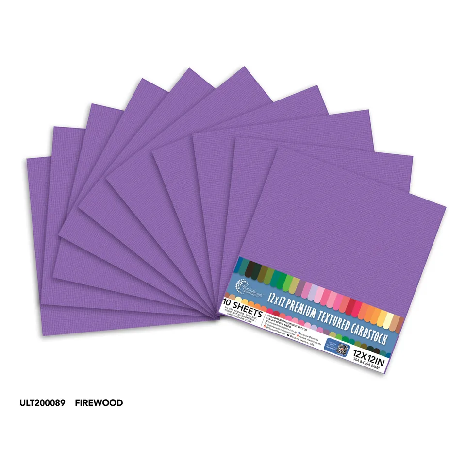 Couture Creations Violet strukturkartong 12x12 10 ark fiolett