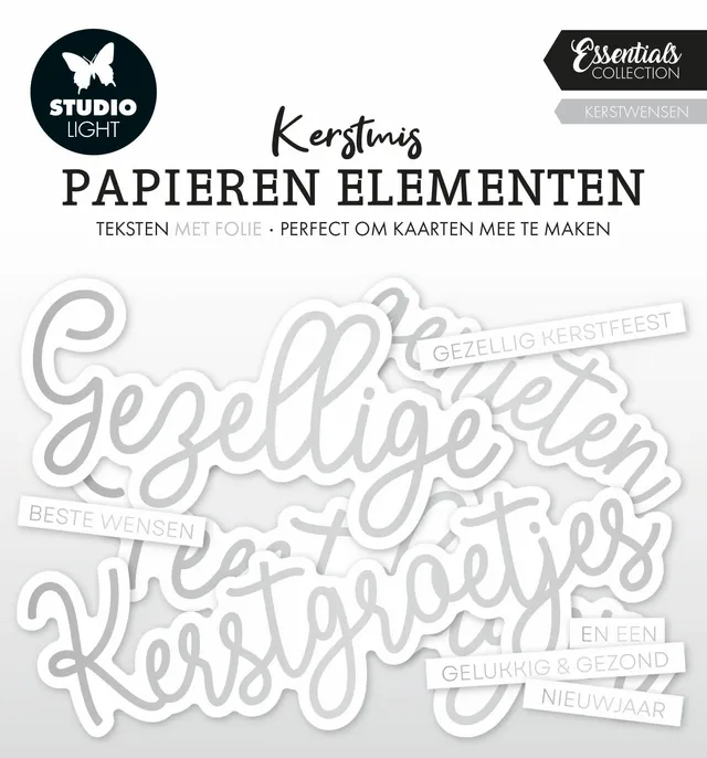 Studio Light Essentials Silver Kerstwensen papirelementer jul sølv
