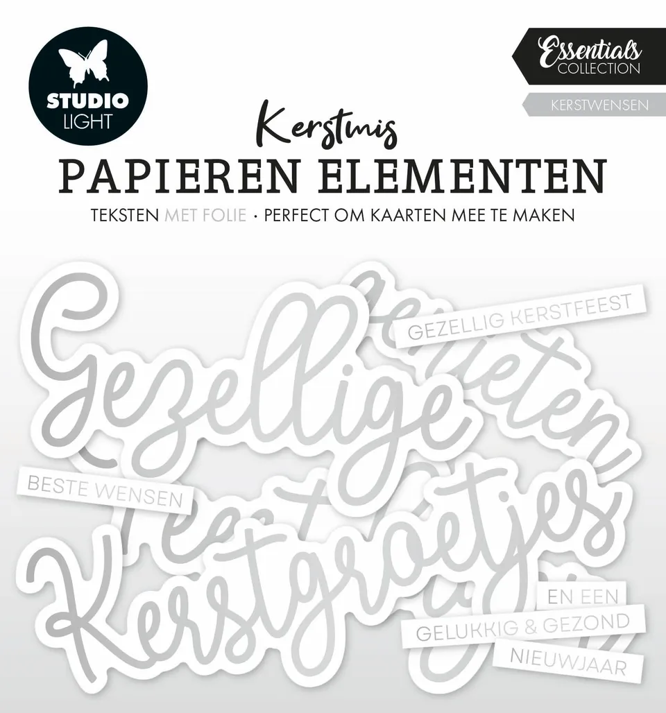 Studio Light Essentials Silver Kerstwensen papirelementer jul sølv