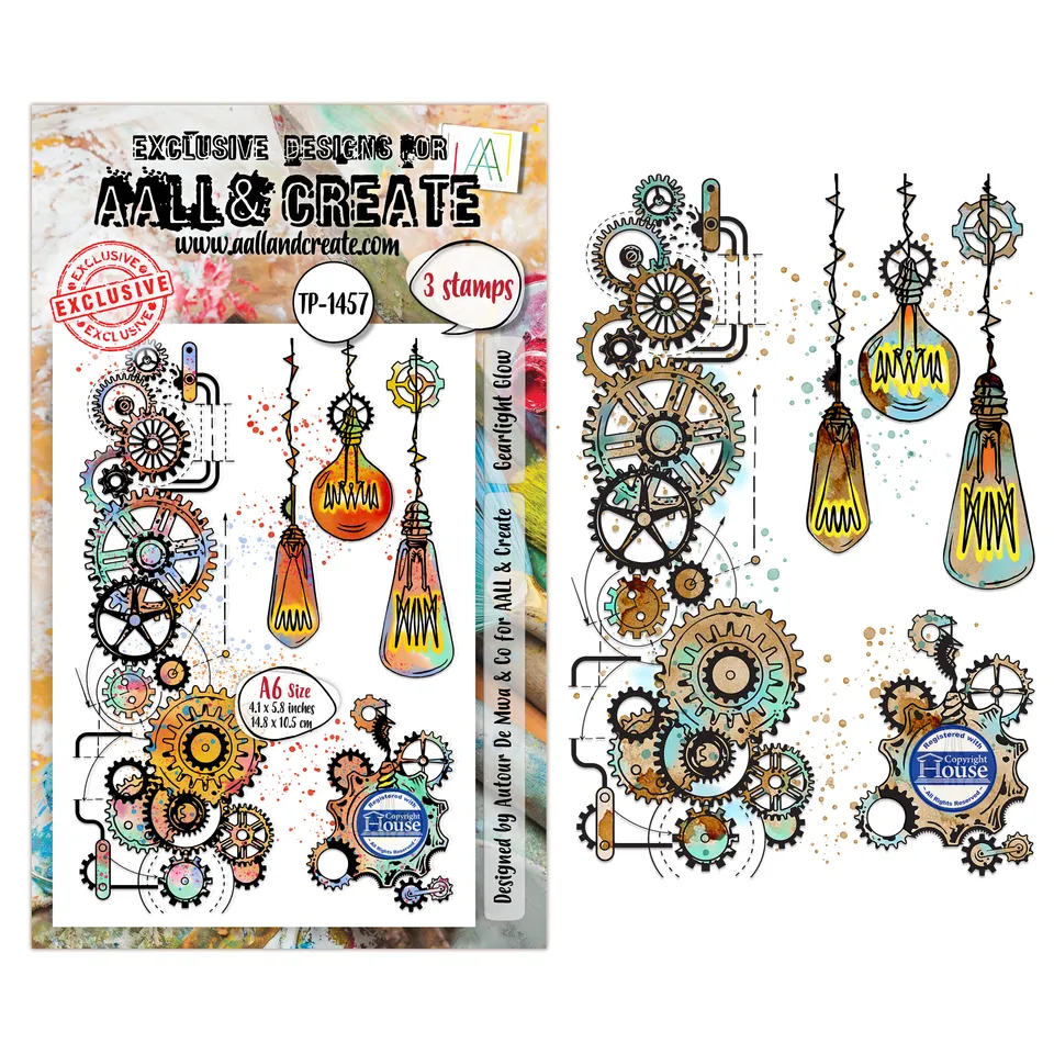 Aall and Create TP-1457 Gearlight Glow stempelsett A6 clear