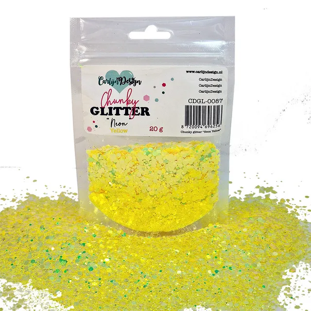 CarlijnDesign Chunky glitter CDGL-0087 glitter neongul 20 g