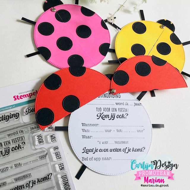 CarlijnDesign Uitnodiging CDST-0143 stempel A6 fest invitasjon