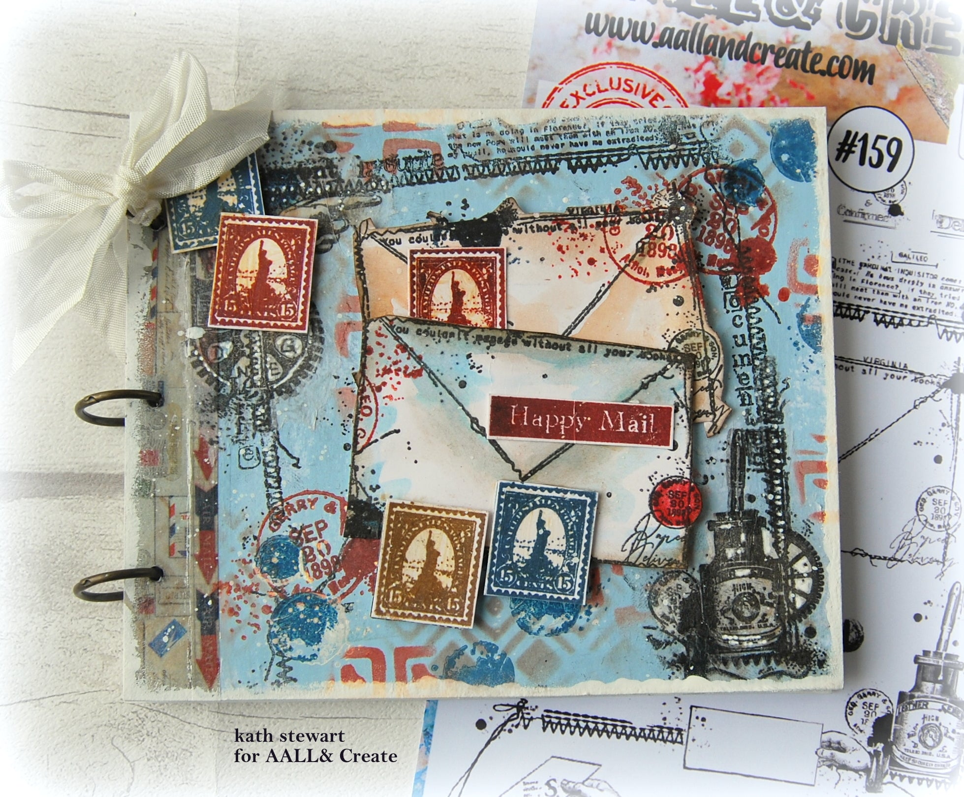 Aall and Create TP-159 Mail Art clearstempel A5 brevtema