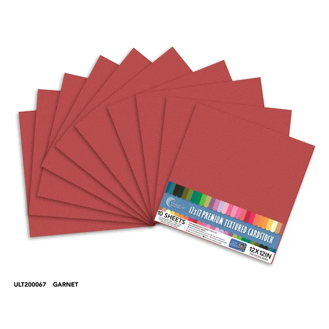 Couture Creations Garnet 12x12 kartong 10 ark strukturert