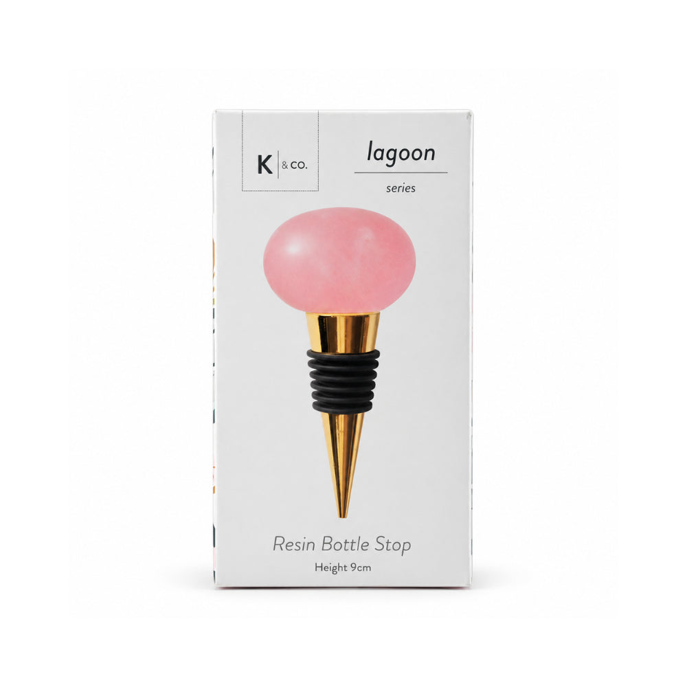 K&Co. Lagoon flaskestopper resin rosa 9 cm