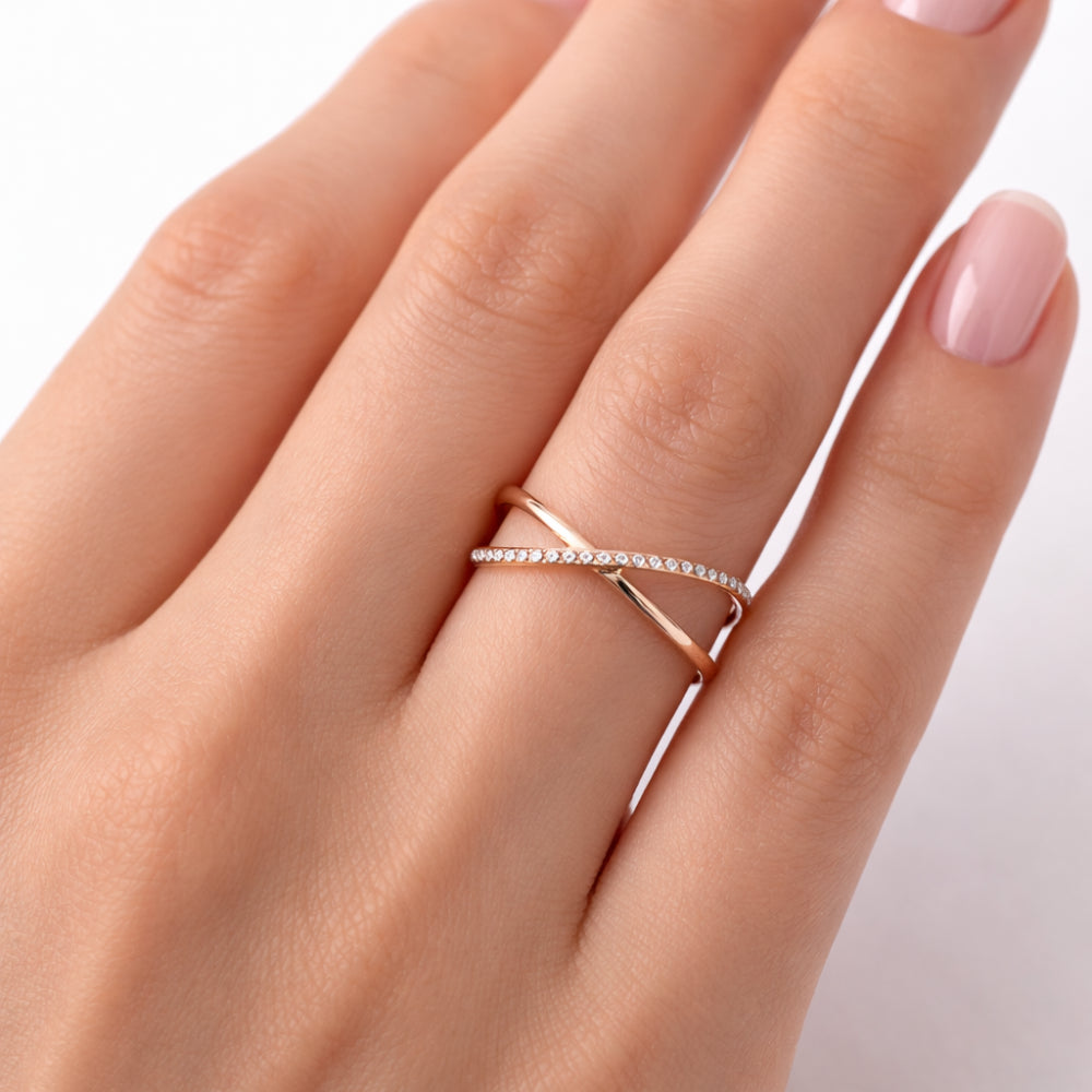 K&Co. Signature Cara Cross ring roségull