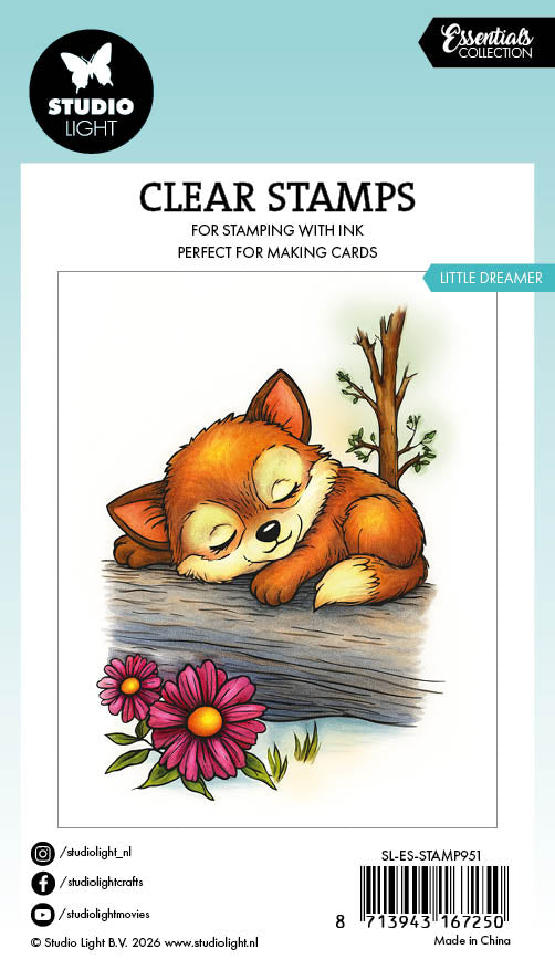 Studio Light Essentials Little Dreamer Fox stempel rev