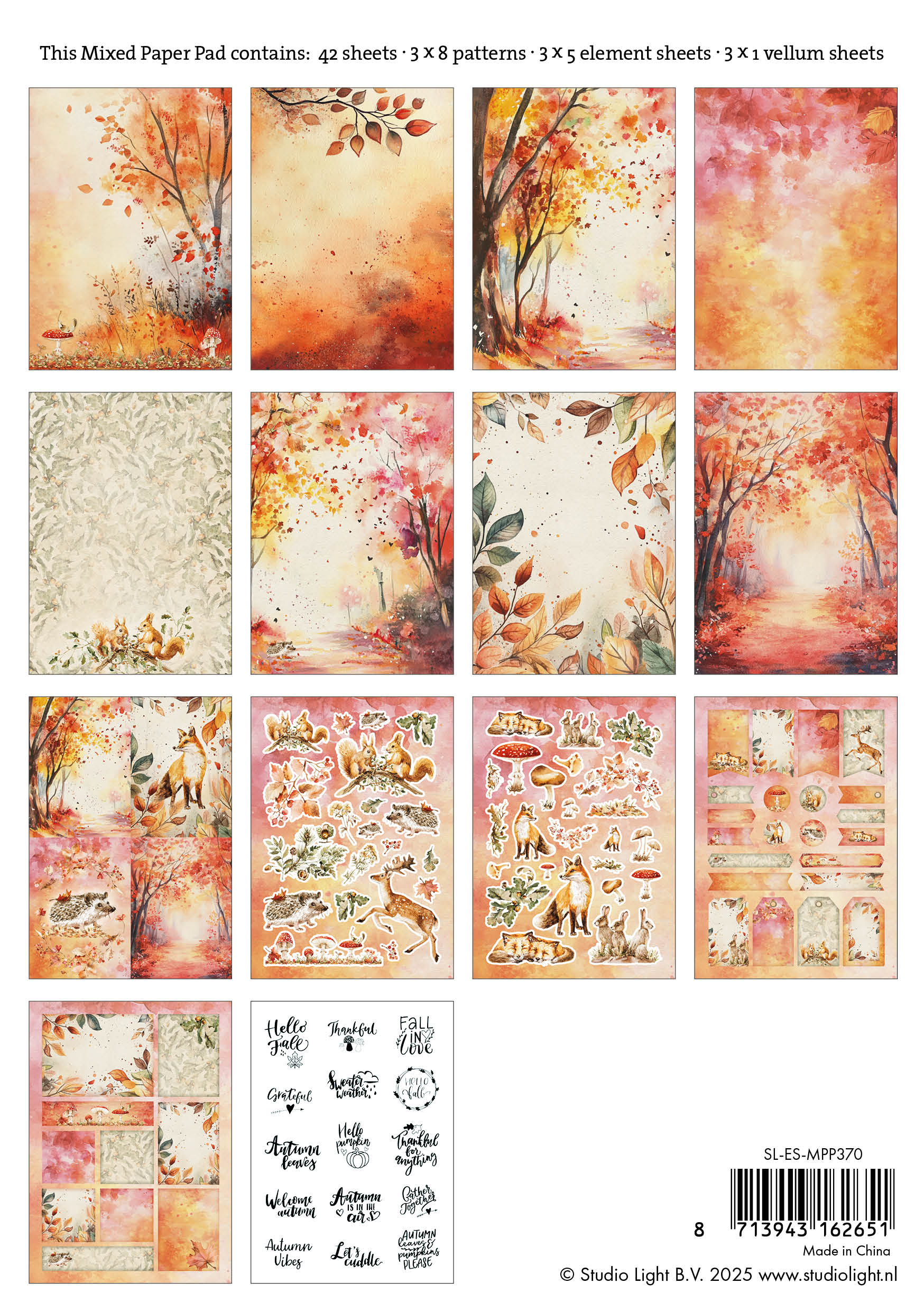Studio Light Essentials papirblokk Autumn in the forest 42 ark