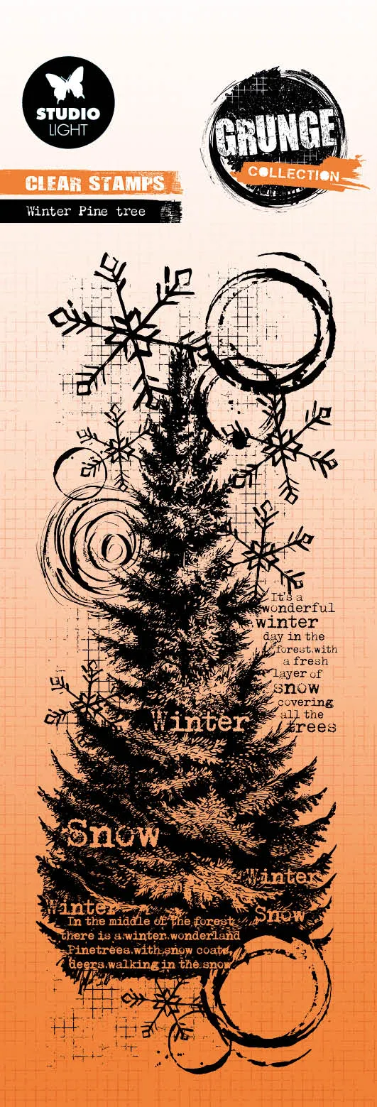 Studio Light Grunge Winter Pine Tree clear stamp furu