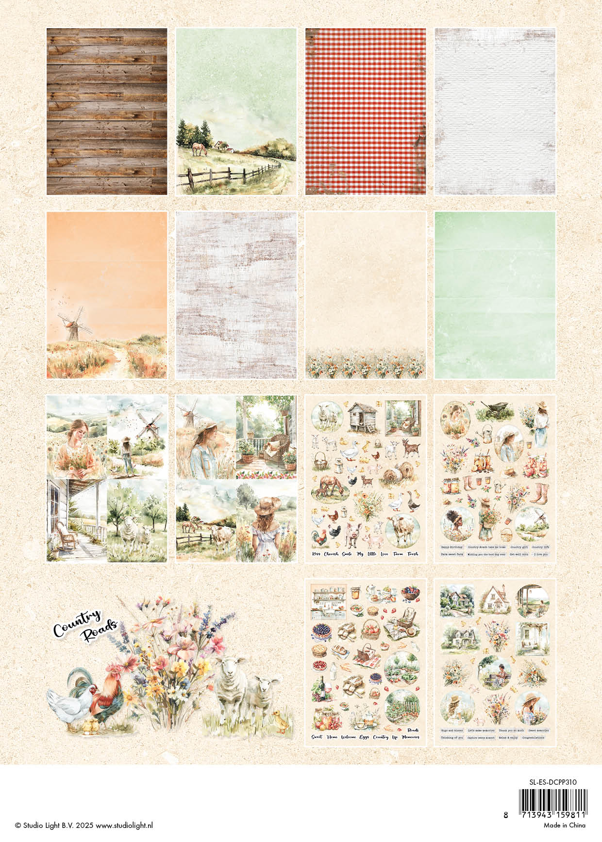 Studio Light Essentials Country Roads papirblokk 28 ark