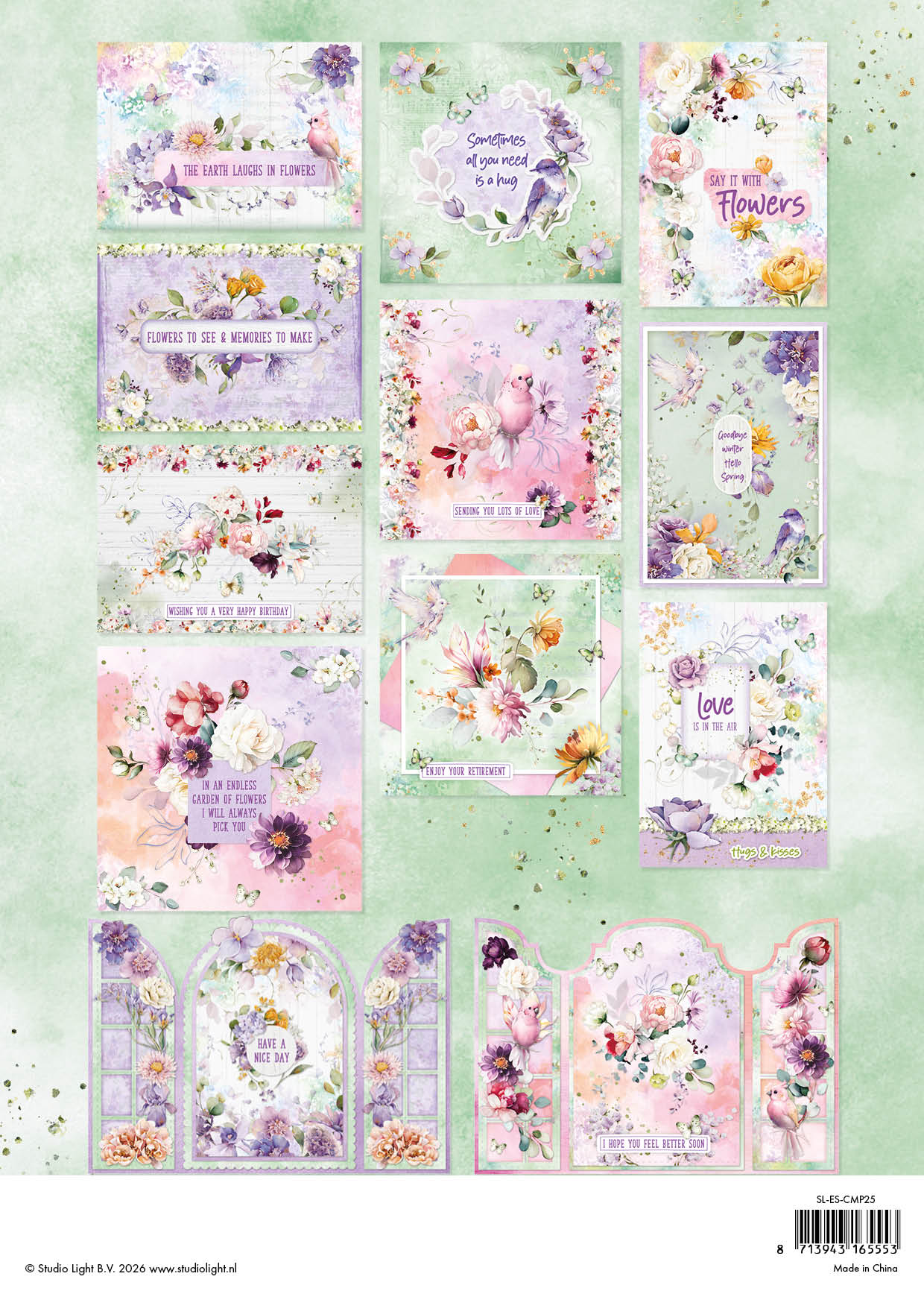 Studio Light Essentials Flowers papirblokk 14 ark