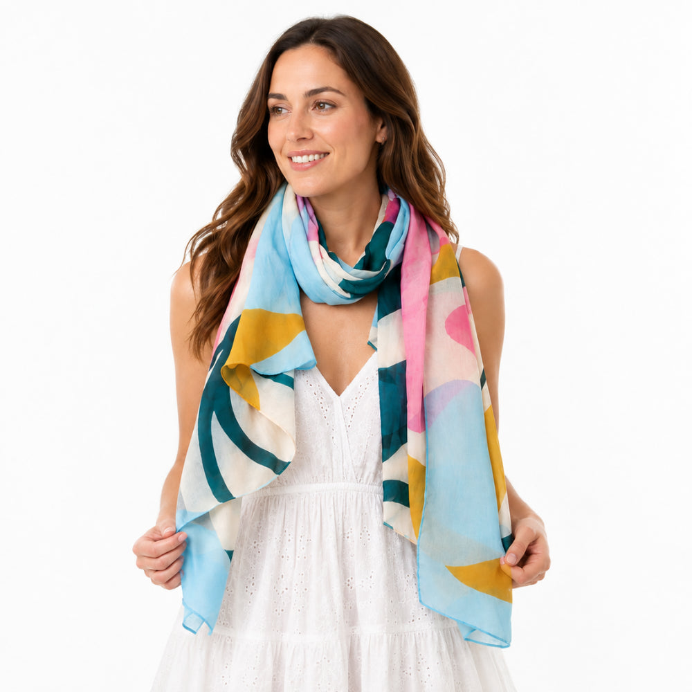 K&Co. Sunset Spritz Summer Scarf skjerf Flower Pop 180x90