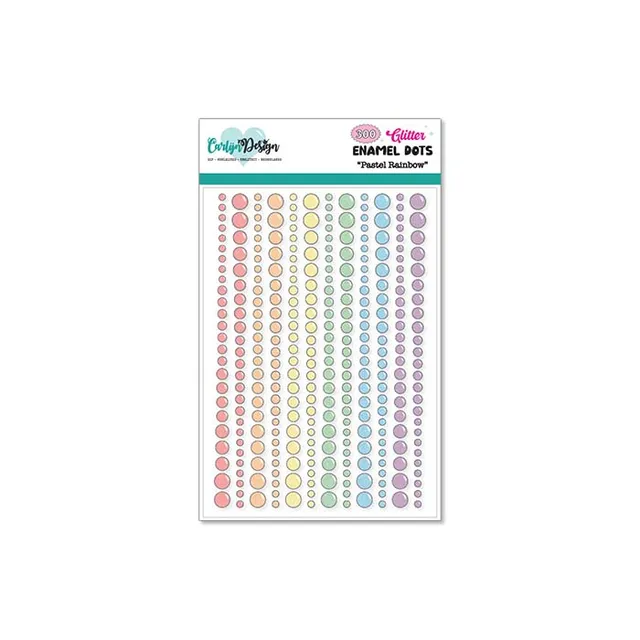 CarlijnDesign Pastel Rainbow CDED-0005 enamel dots glitter