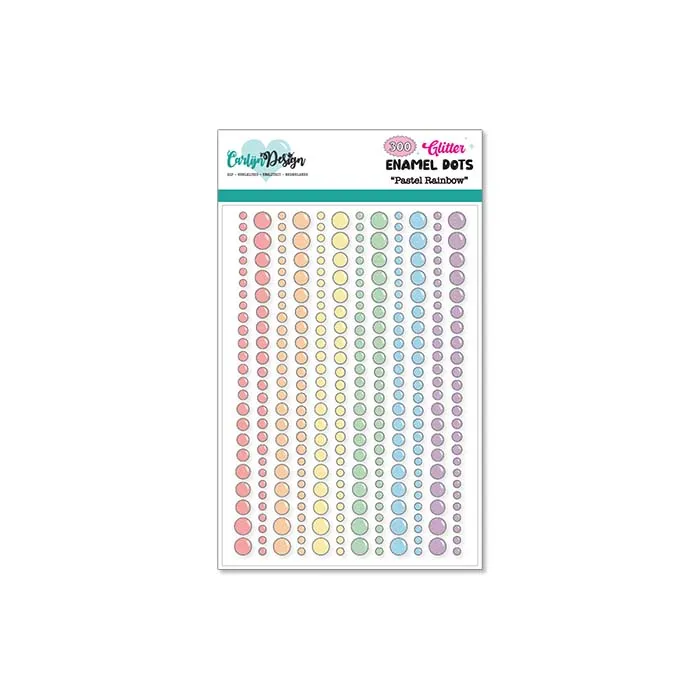 CarlijnDesign Pastel Rainbow CDED-0005 enamel dots glitter