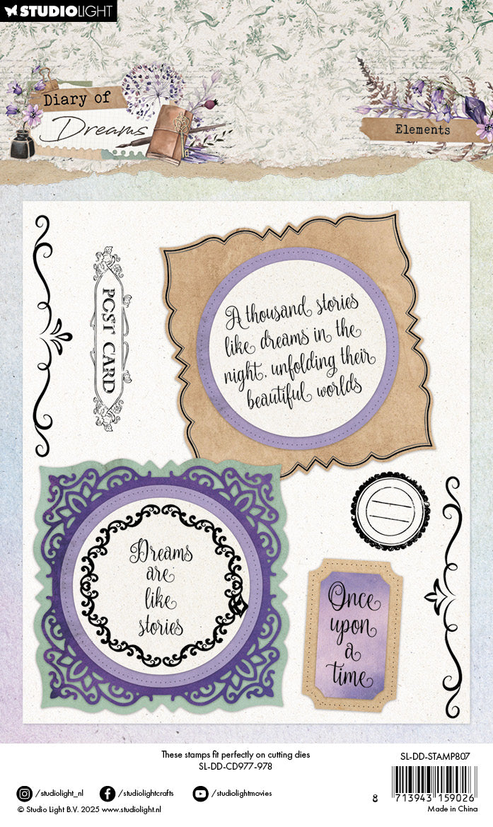 Studio Light Diary of Dreams Elements clear stamp små