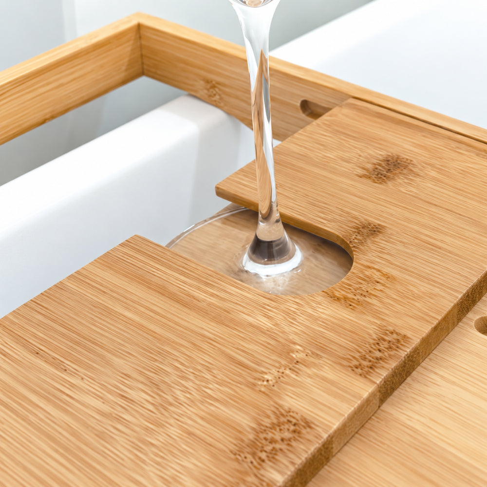 K&Co Serenity badekarbrett med vinglassholder