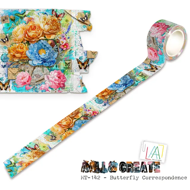 AALL & Create Layer-It-Up! MT-142 washitape Butterfly Correspondence flyttbar