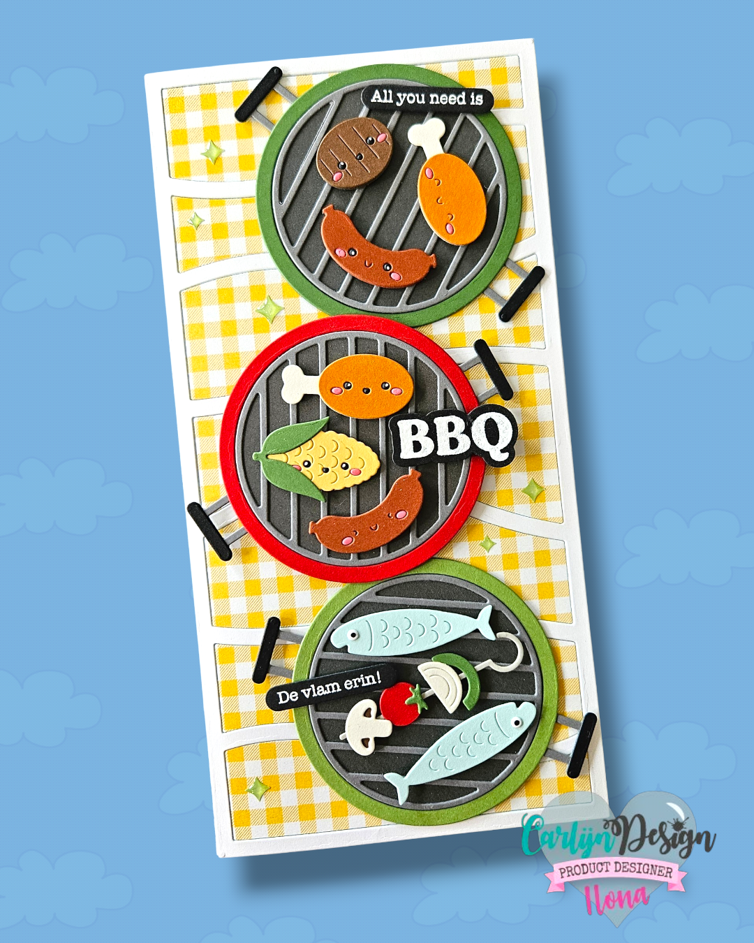 CarlijnDesign Grill Grapjes CDST-0178 stempler A6 BBQ