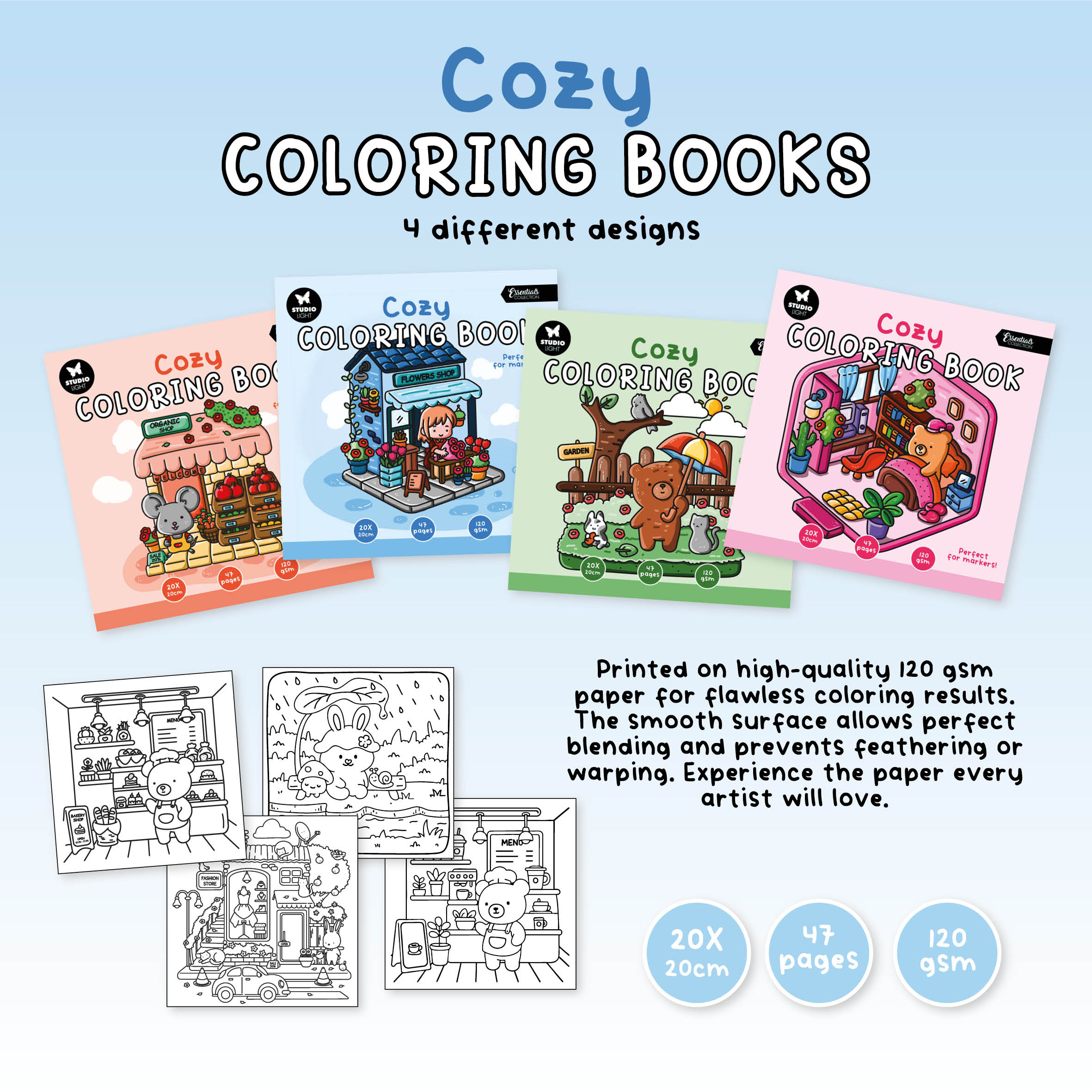 Studio Light Essentials Cozy 03 fargebok 48 ark