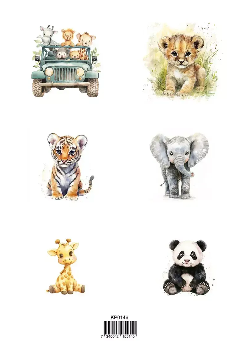 Korthobby Wild Animals klippark A4 villdyr