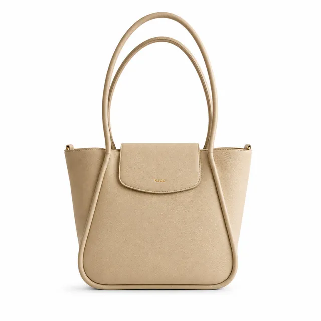 KaiserCraft K&Co Flapover tote beige ekte skinn