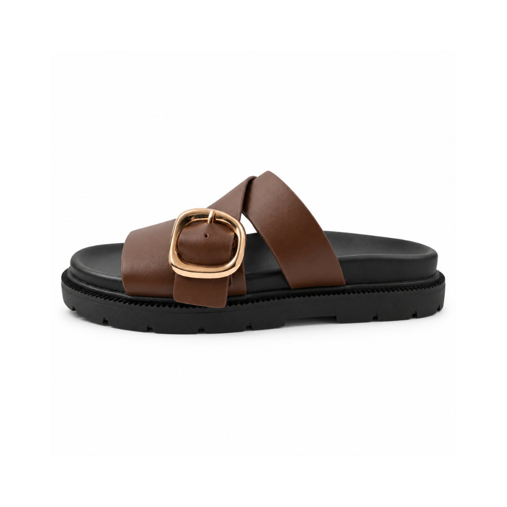 KaiserCraft Sun and Sea skinn sandaler brun med spenne