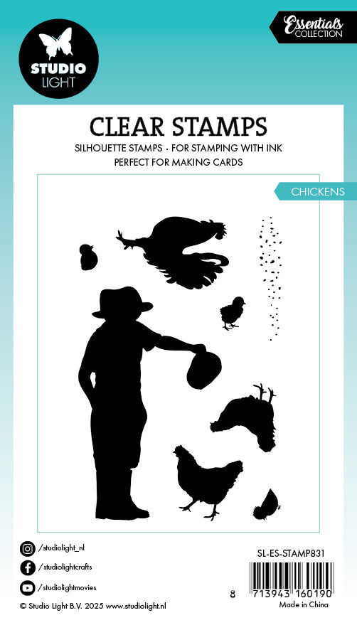 Studio Light Essentials Chickens clear stamp høner