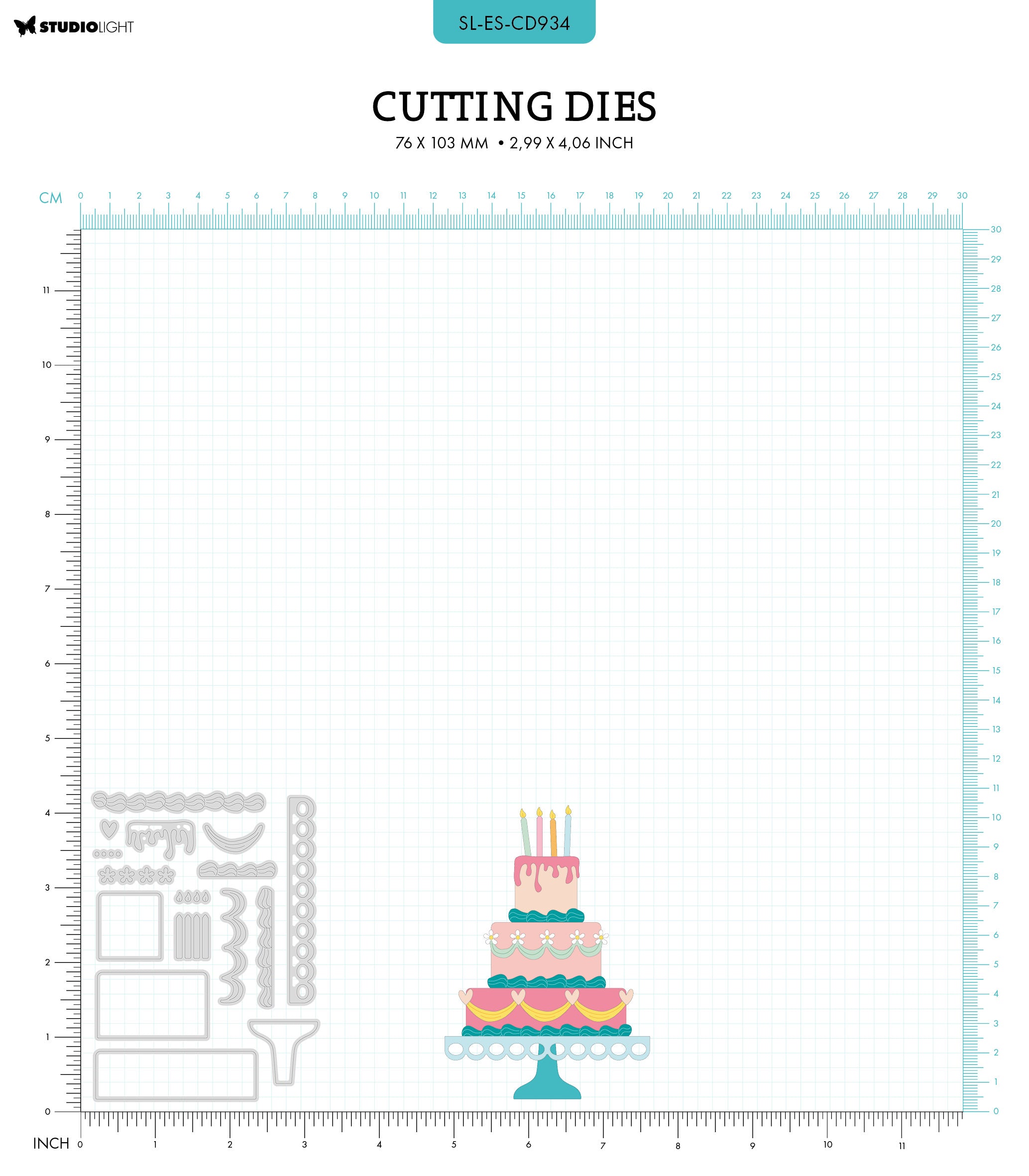 Studio Light Essentials B-day Cake dies bursdagskake