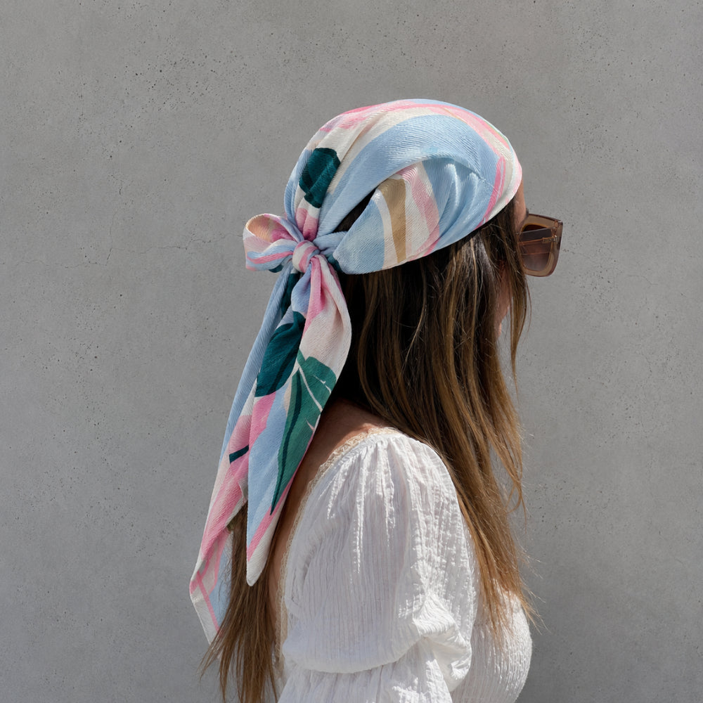 K&Co Sunset Spritz hodeskjerf 90x90 flower pop