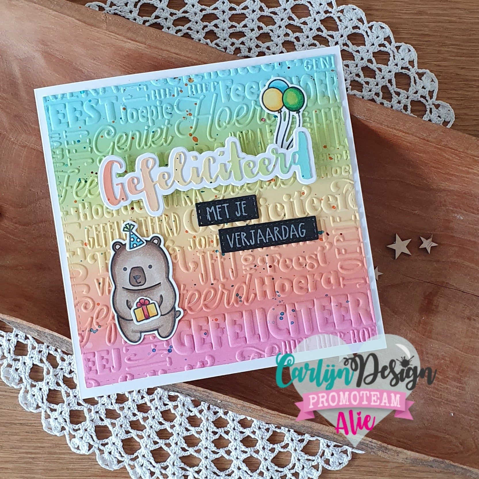 CarlijnDesign Gefeliciteerd CDEF-0001 pregemappe 15x15 bursdag