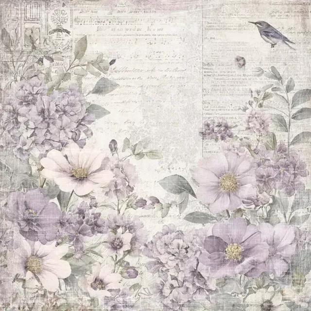 Reprint Timeless Faded Bloom mønsterpapir 12x12" blomster