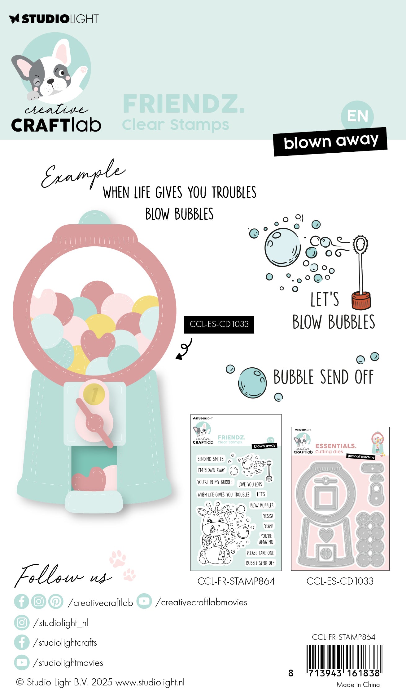 Studio Light Friendz Blown Away clear stempel