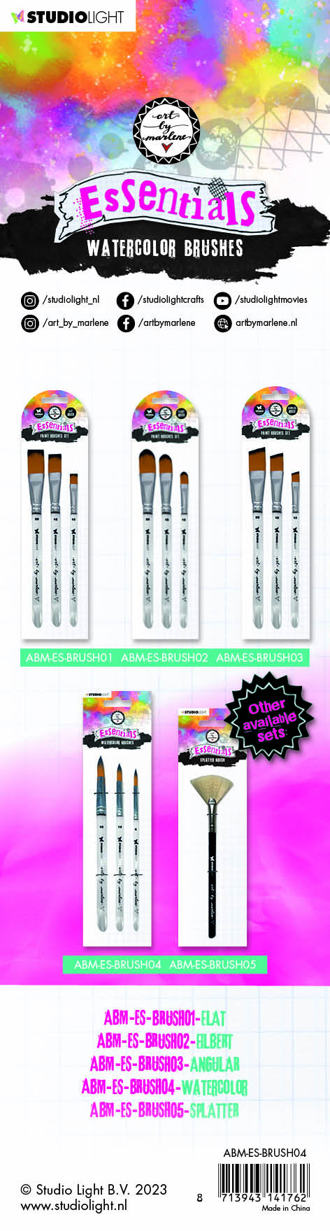 Art by Marlene Essentials akvarellpensler 3 stk sett