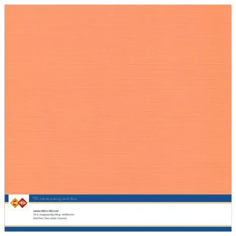 Korthobby Linen Cardstock kartong soft orange