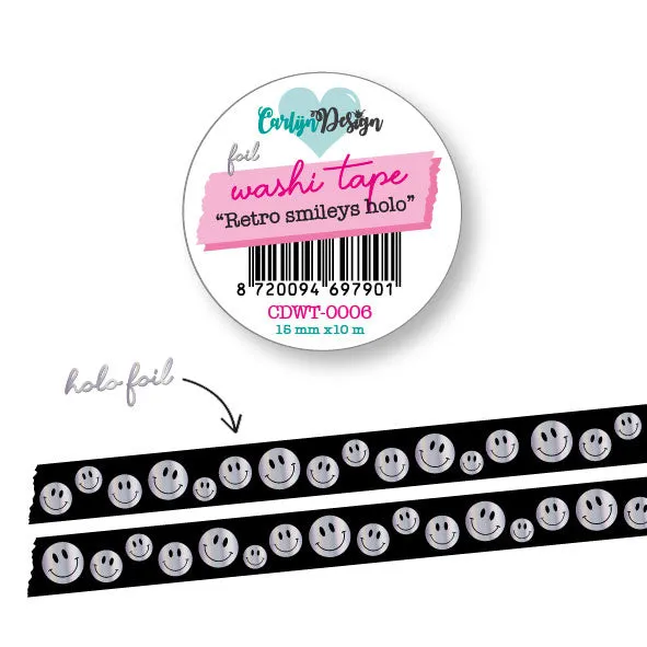 CarlijnDesign CDWT-0006 washi tape 15mmx10m retro holo