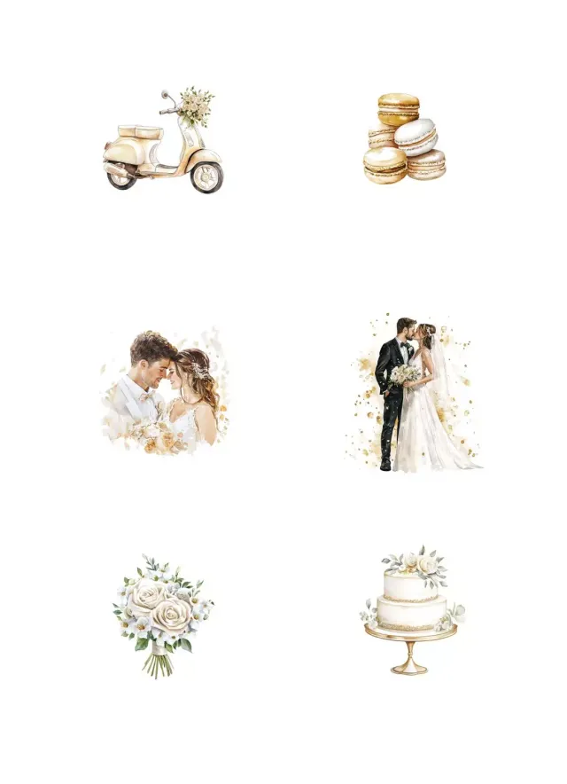 Reprint Marry Me 2 klippark A4 bryllup
