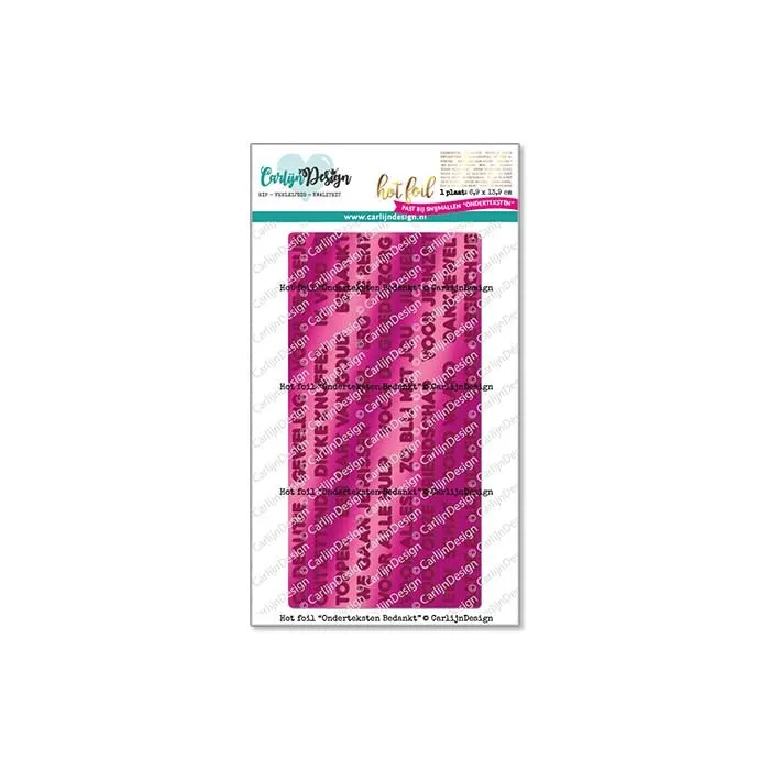 CarlijnDesign Undertekst CDHF-0036 hot foil-plate takk
