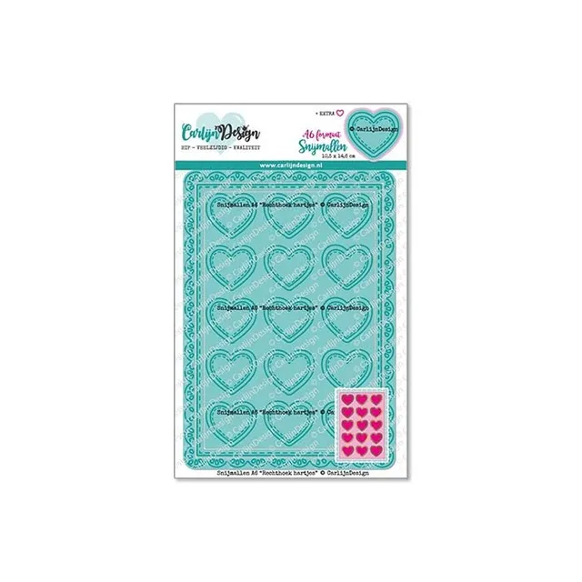 CarlijnDesign A6 Hjerter CDSN-0201 dies rektangel shaker
