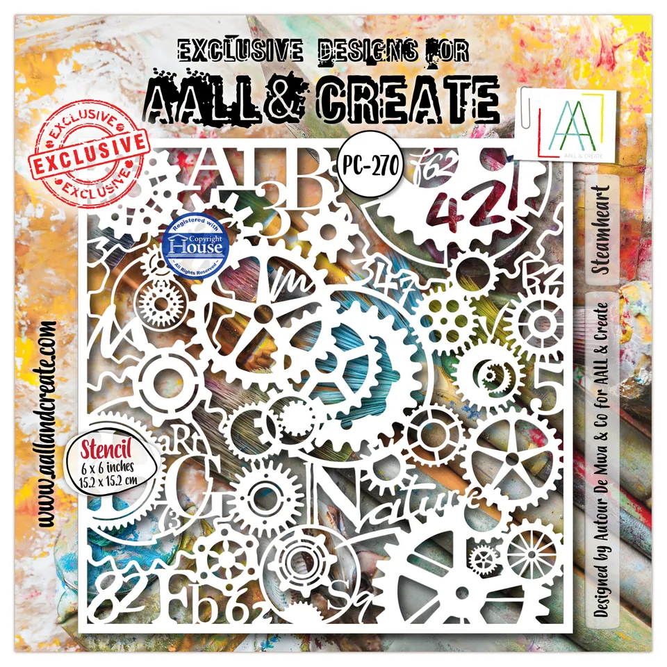 Aall and Create Steamheart PC-270 sjablong 15x15 tannhjul